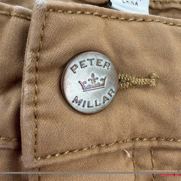 Peter Millar Pants Mens 38 Khaki Tan 5 Pocket Chino Flat Front Golf Casual Twill - Picture 8 of 10